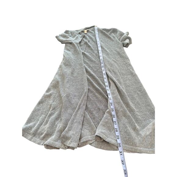 Eileen Fisher Blue Lightweight Relaxed Linen Crepe Shimmer Long Cardigan Size XS - Picture 7 of 7